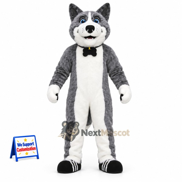 Husky Mascot Costume - Gray for Stage Shows