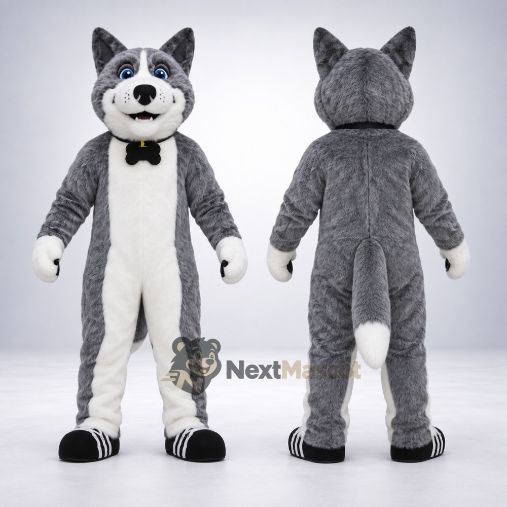 Husky Mascot Costume - Gray for Stage Shows