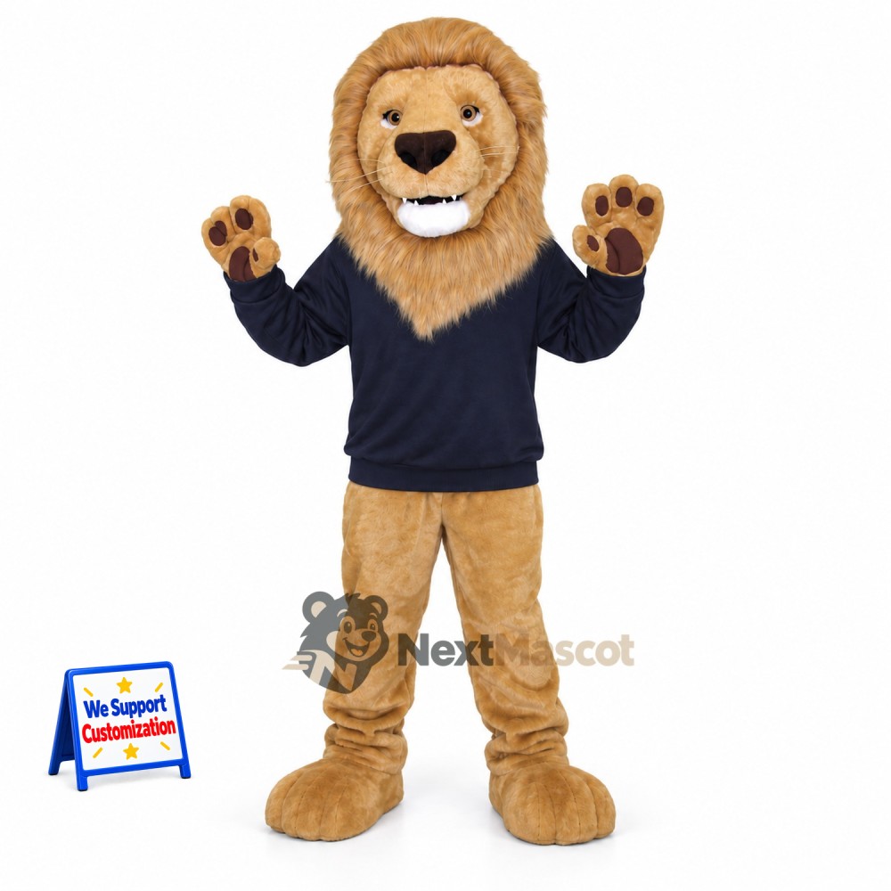 Lion Mascot Costume - Navy Shirt Lion Mascot Costume - Navy Shirt