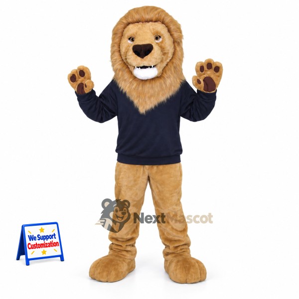 Lion Mascot Costume - Navy Shirt