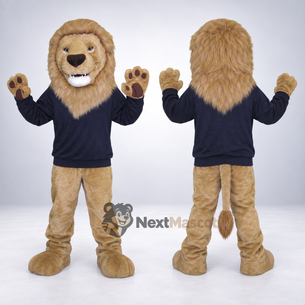 Lion Mascot Costume - Navy Shirt Lion Mascot Costume - Navy Shirt