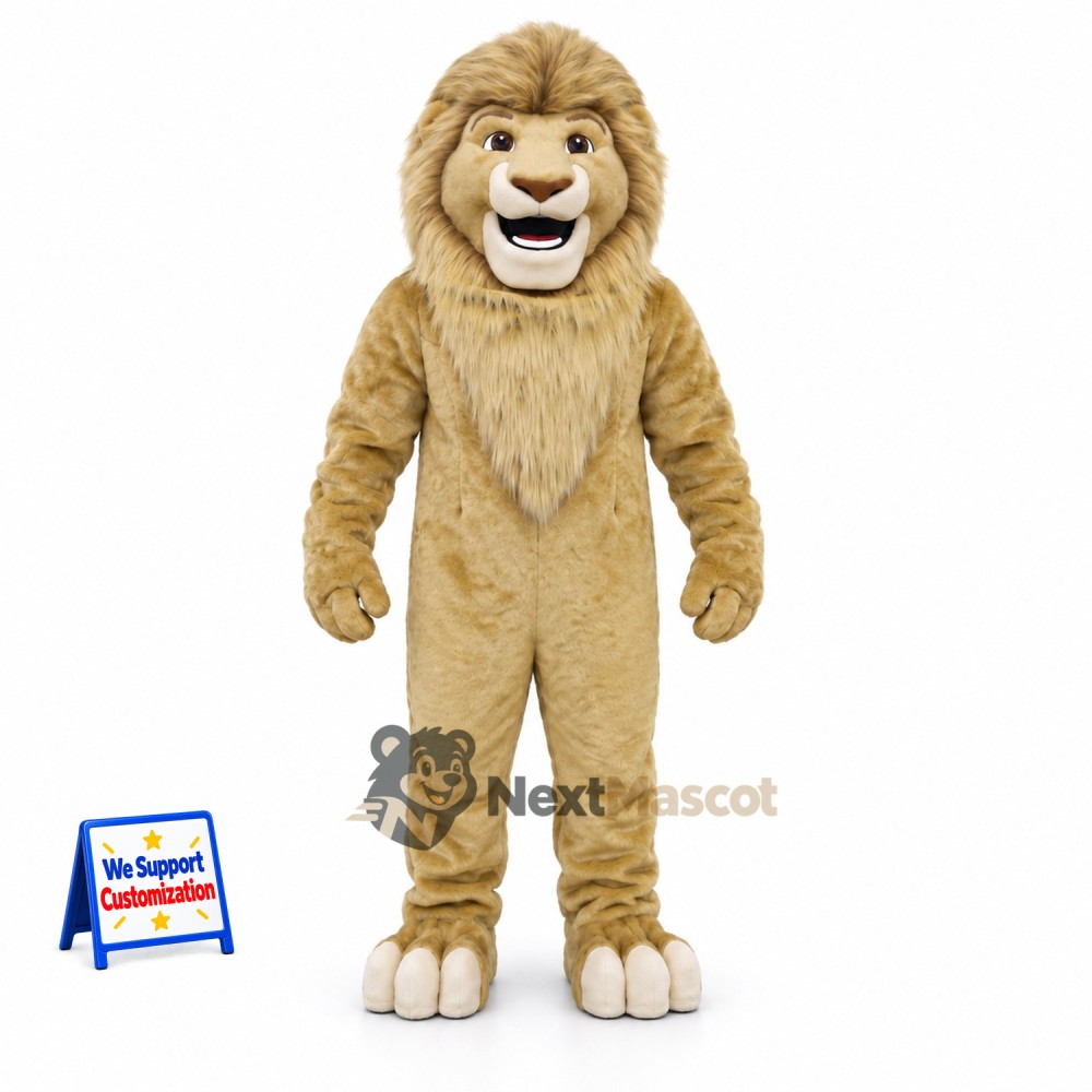 Lion Mascot Costume - Tan for Festivals Lion Mascot Costume - Tan for Festivals