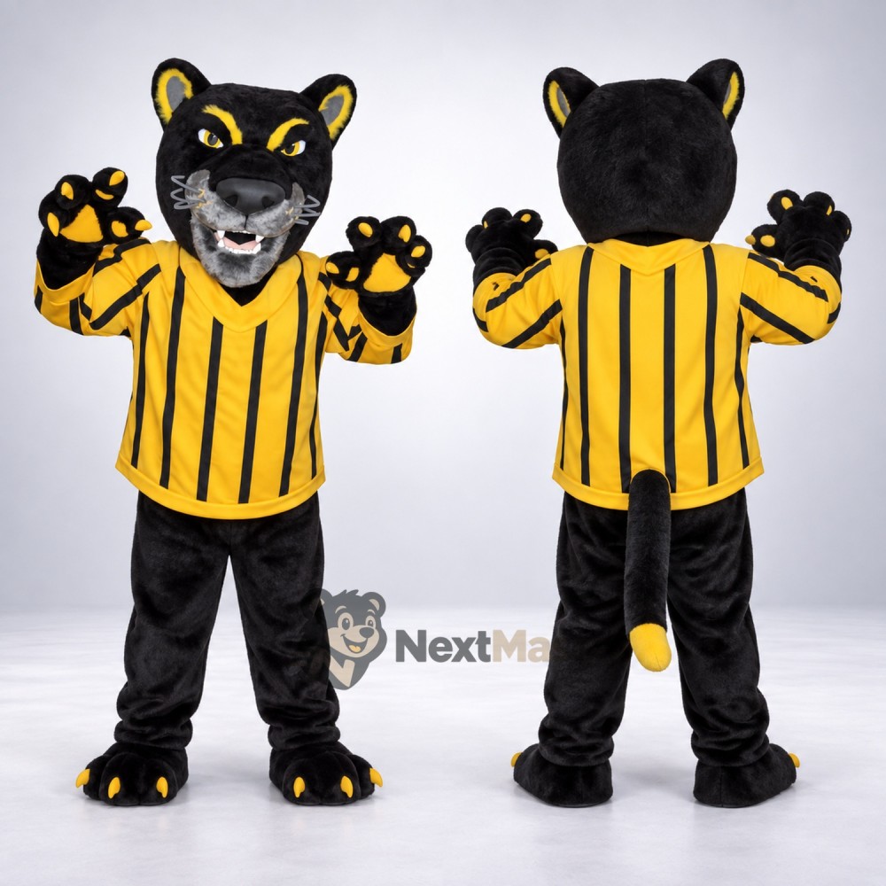 Panther Mascot Costume - Striped Shirt Panther Mascot Costume - Striped Shirt