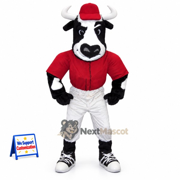 Bull Mascot Costume - Baseball Uniform