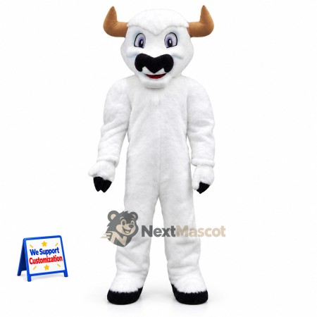 Bull Mascot Costume - White Bull Mascot Costume - White