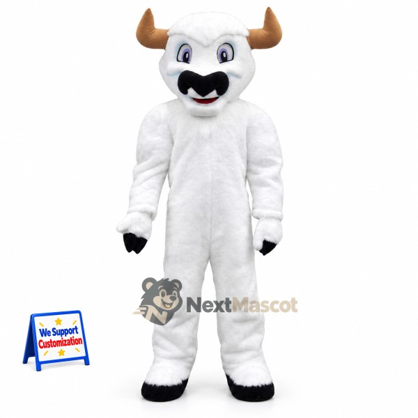 Bull Mascot Costume - White
