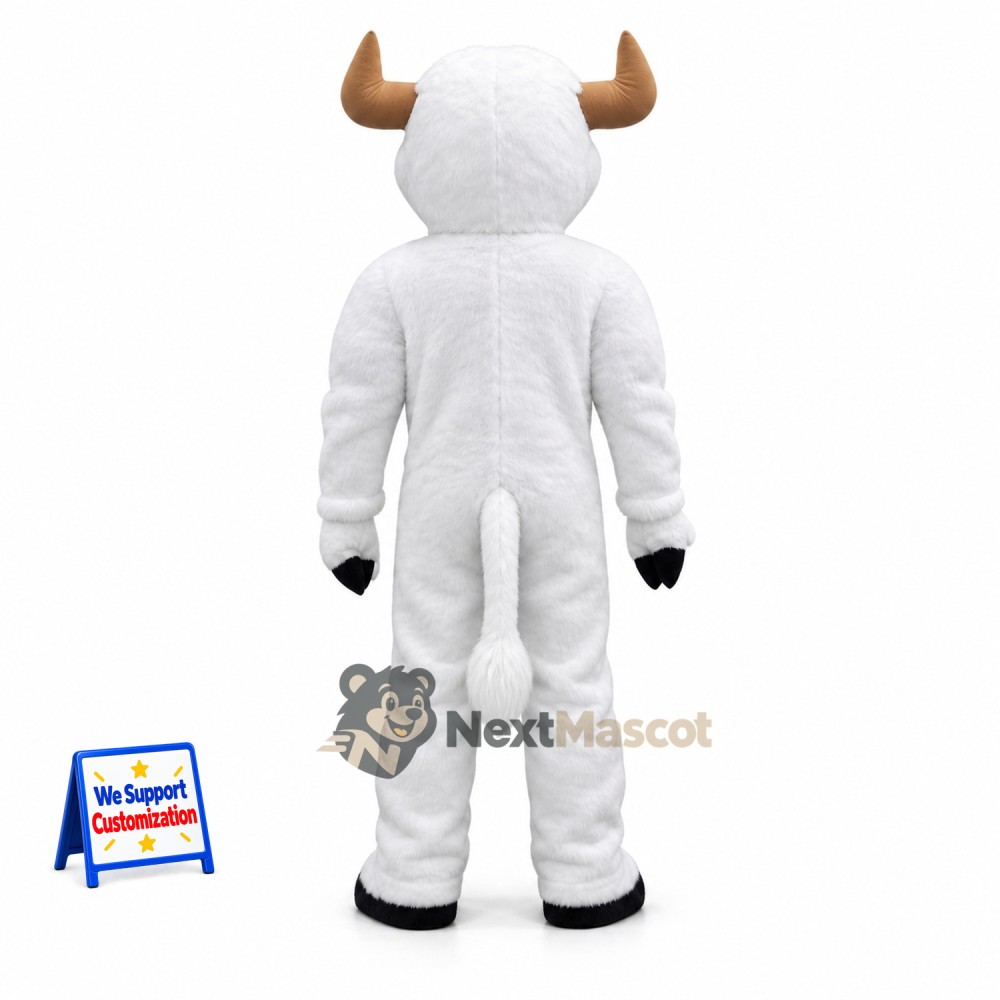 Bull Mascot Costume - White Bull Mascot Costume - White