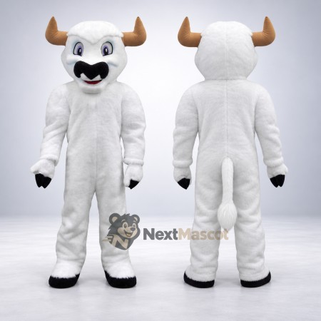 Bull Mascot Costume - White Bull Mascot Costume - White