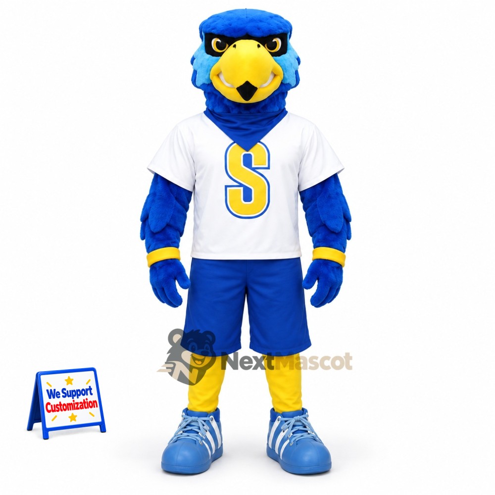 Eagle Mascot Costume - Blue for Family Events Eagle Mascot Costume - Blue for Family Events