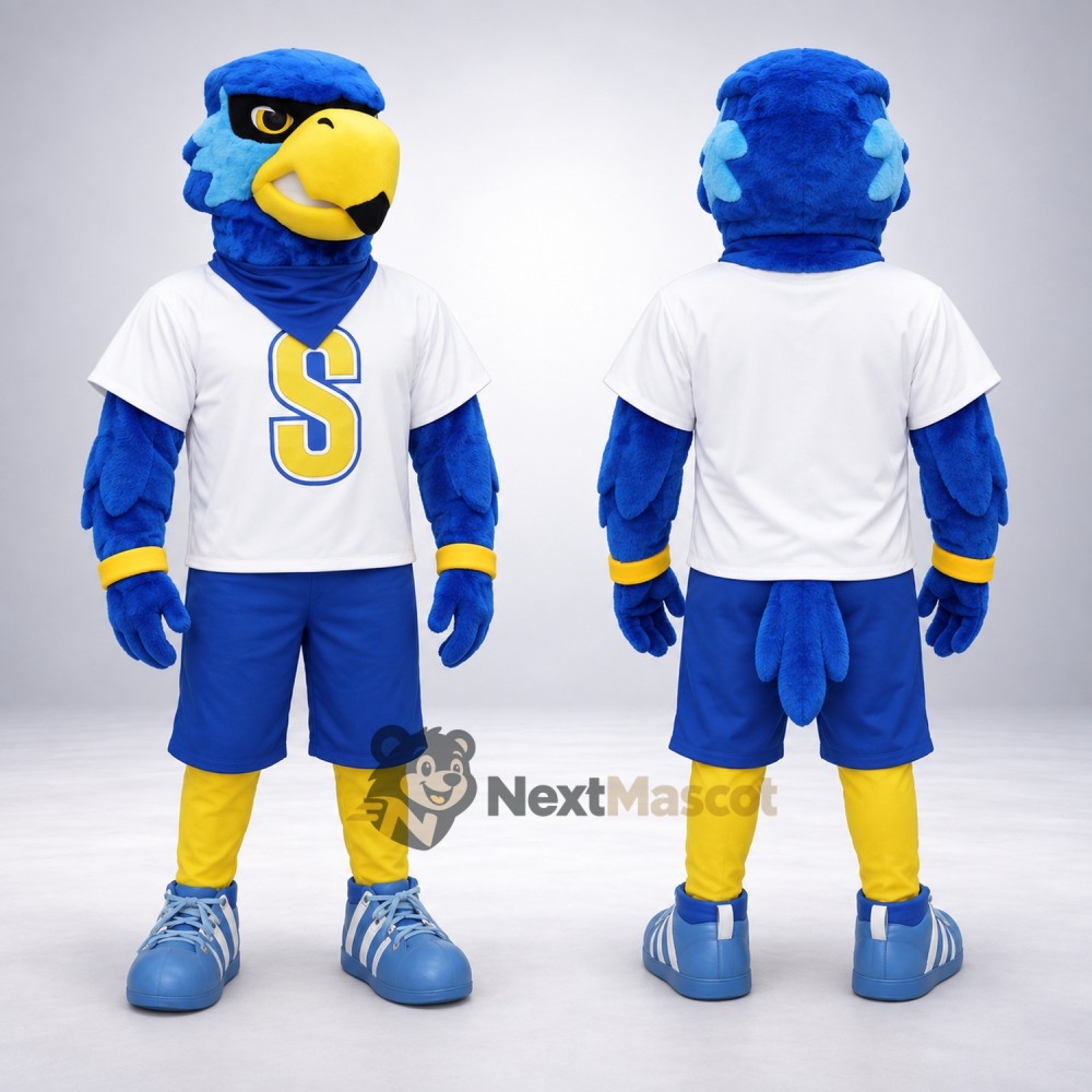 Eagle Mascot Costume - Blue for Family Events Eagle Mascot Costume - Blue for Family Events