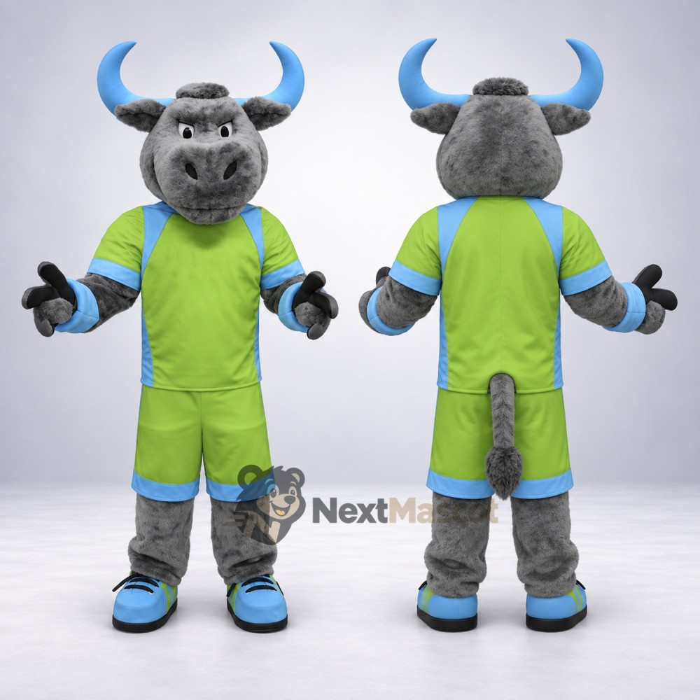 Bull Mascot Costume - Green Uniform for School Events Bull Mascot Costume - Green Uniform for School Events