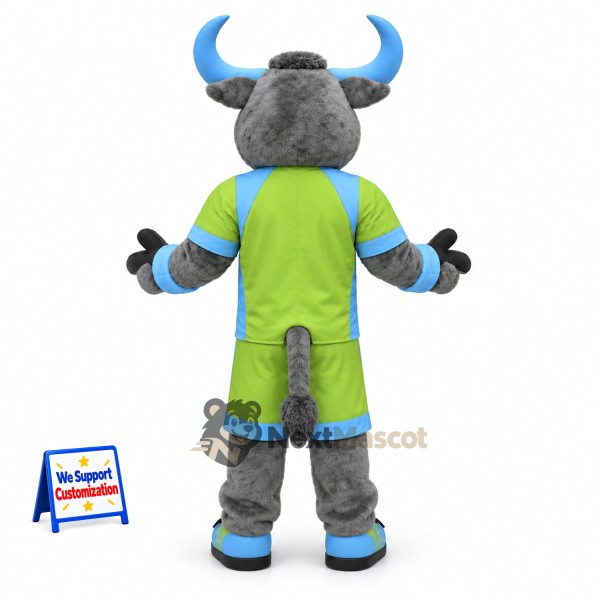 Bull Mascot Costume - Green Uniform for School Events