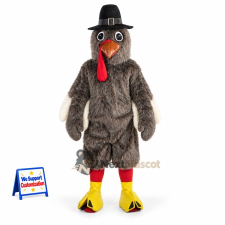 Turkey Mascot Costume - Pilgrim Hat for Parades Turkey Mascot Costume - Pilgrim Hat for Parades