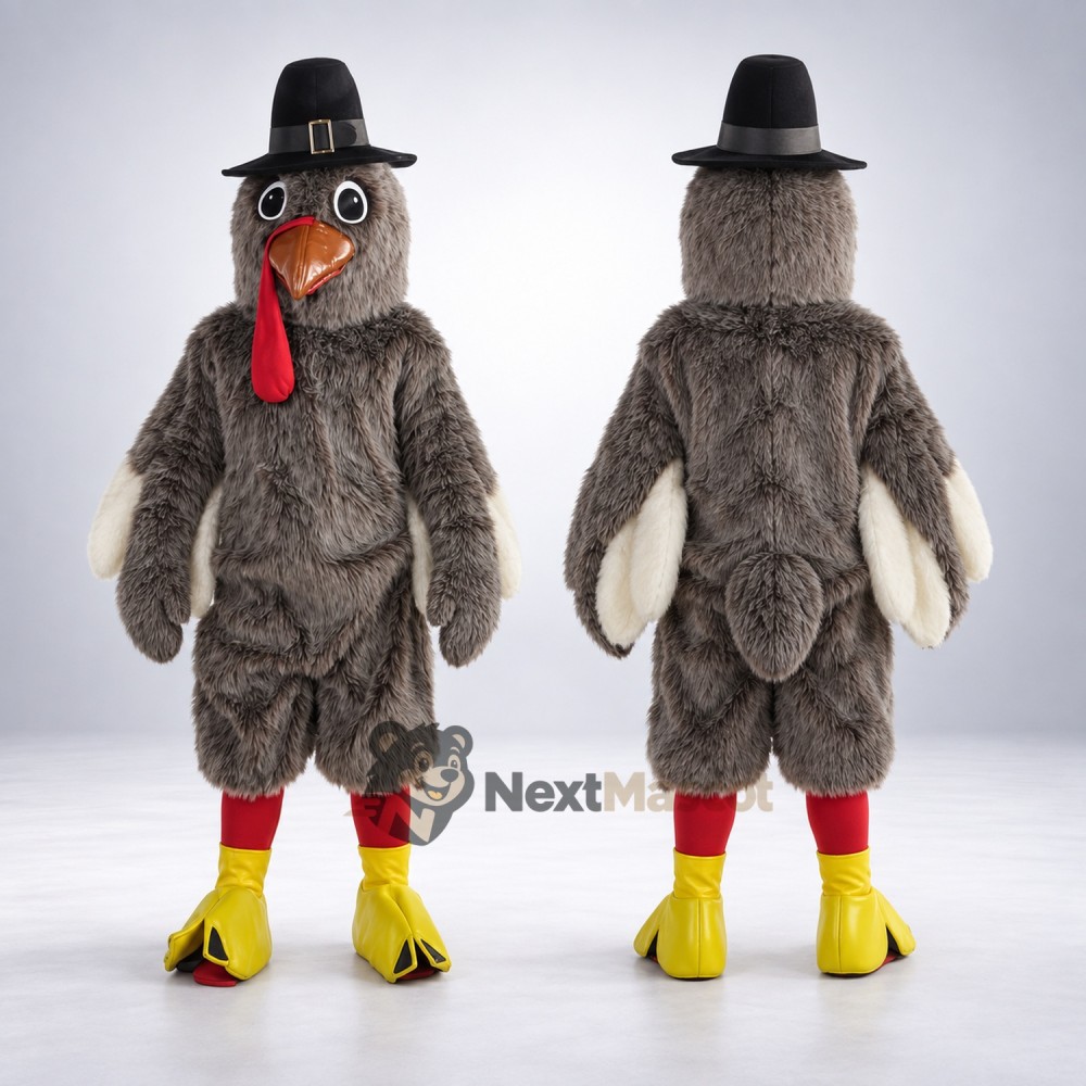 Turkey Mascot Costume - Pilgrim Hat for Parades Turkey Mascot Costume - Pilgrim Hat for Parades