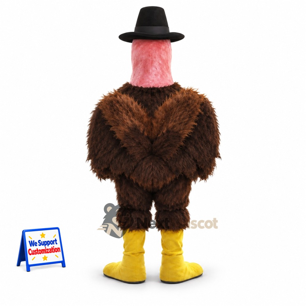 Turkey Mascot Costume - Pilgrim Hat for School Events