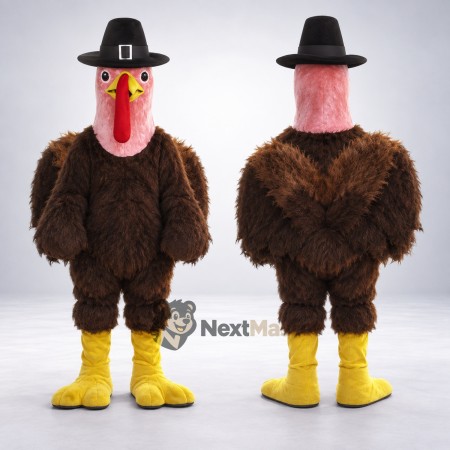 Turkey Mascot Costume - Pilgrim Hat for School Events
