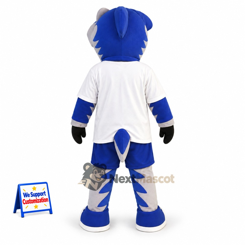 Shark Mascot Costume - Blue, White Shirt for Ocean Events Shark Mascot Costume - Blue, White Shirt for Ocean Events
