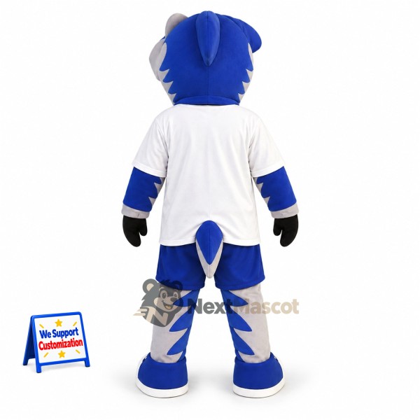 Shark Mascot Costume - Blue, White Shirt for Ocean Events Shark Mascot Costume - Blue, White Shirt for Ocean Events
