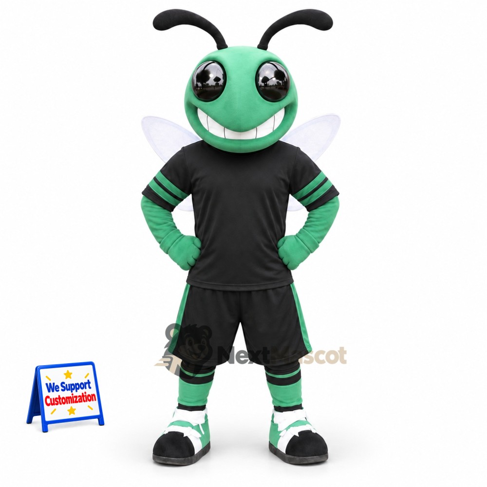 Bee Mascot Costume - Green, Black Uniform Bee Mascot Costume - Green, Black Uniform