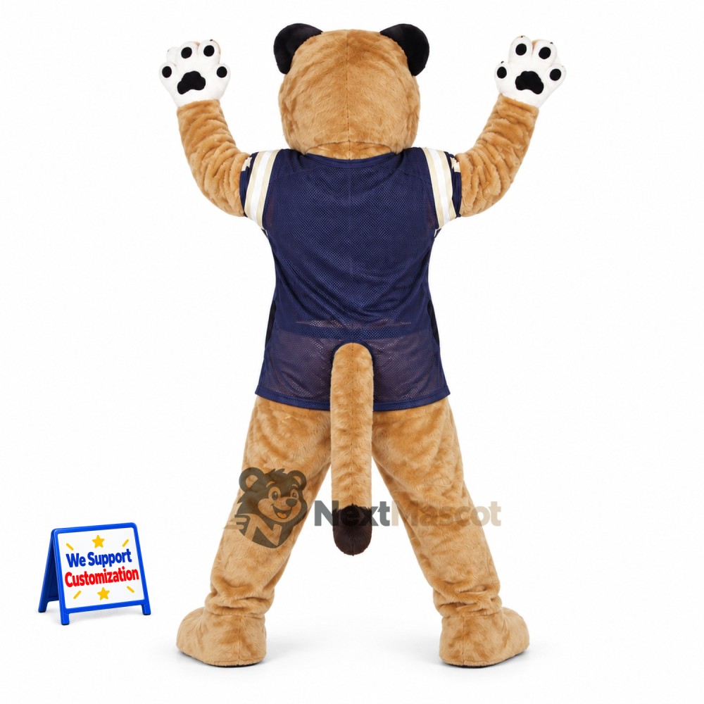 Cougar Mascot Costume - Tan, Navy Uniform