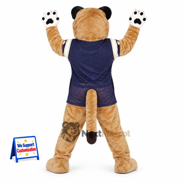 Cougar Mascot Costume - Tan, Navy Uniform Cougar Mascot Costume - Tan, Navy Uniform