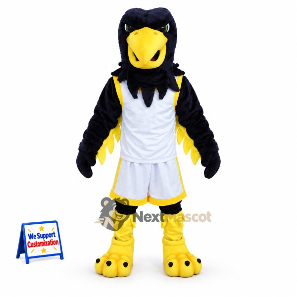 Eagle Mascot Costume - Black, White Uniform