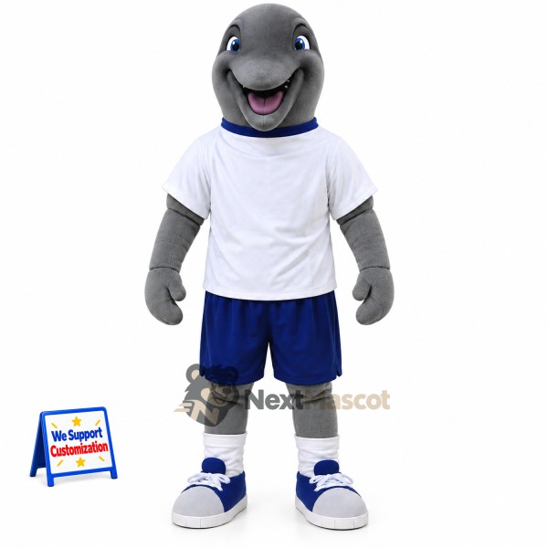 Dolphin Mascot Costume - White Shirt