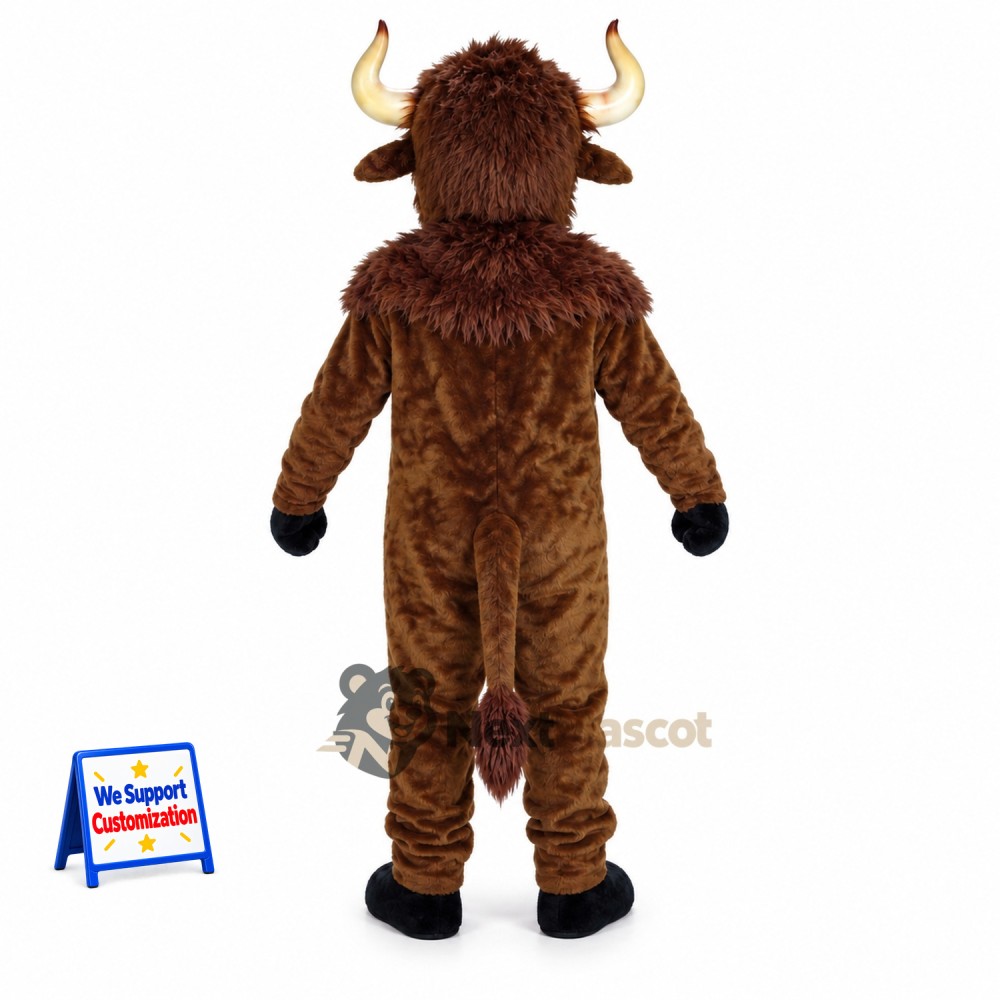 Bull Mascot Costume - Brown for Promotions