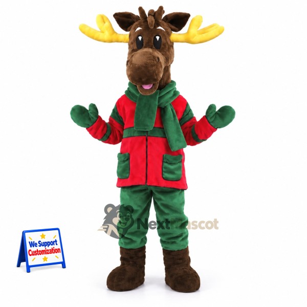 Moose Mascot Costume - Christmas Theme for Christmas Photos