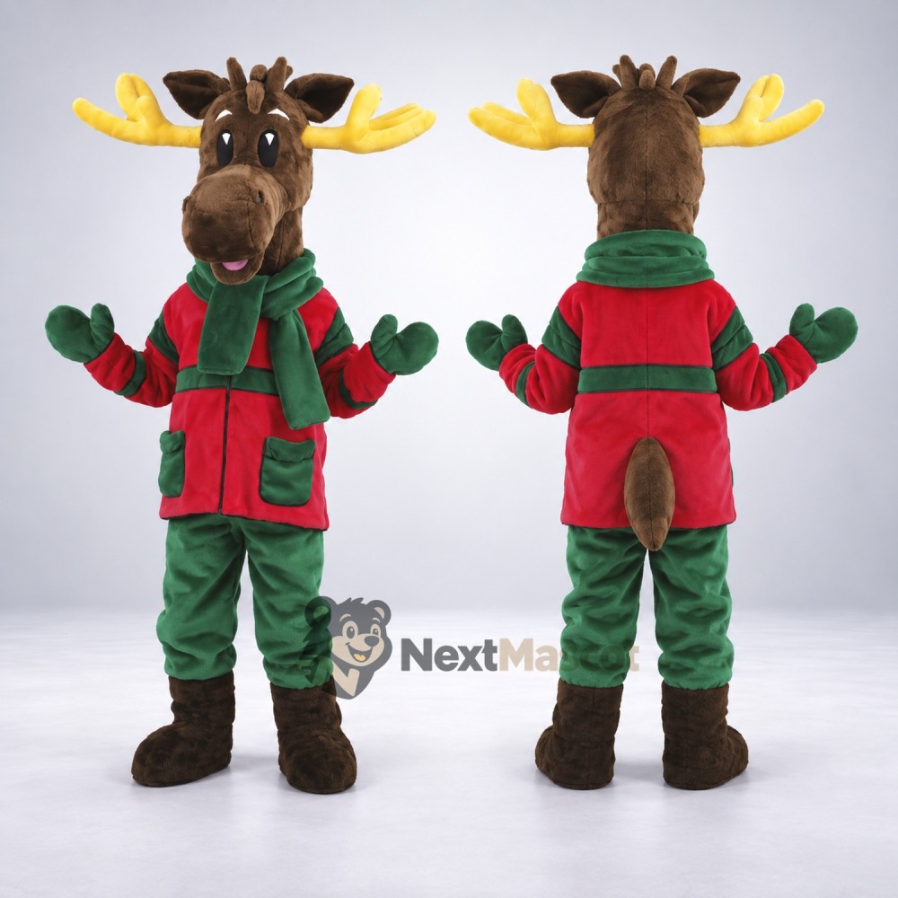 Moose Mascot Costume - Christmas Theme for Christmas Photos Moose Mascot Costume - Christmas Theme for Christmas Photos