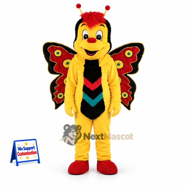 Butterfly Mascot Costume - Yellow for School Events