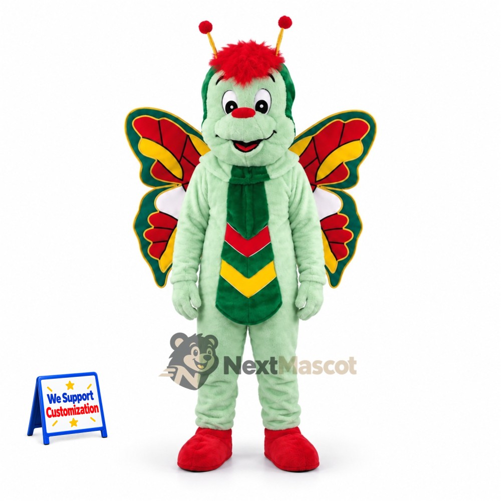Butterfly Mascot Costume - Green for Parades Butterfly Mascot Costume - Green for Parades