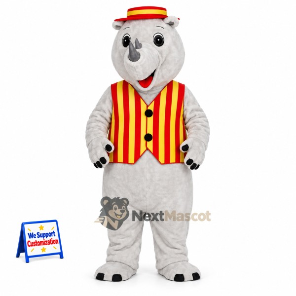 Rhino Mascot Costume - Striped Vest
