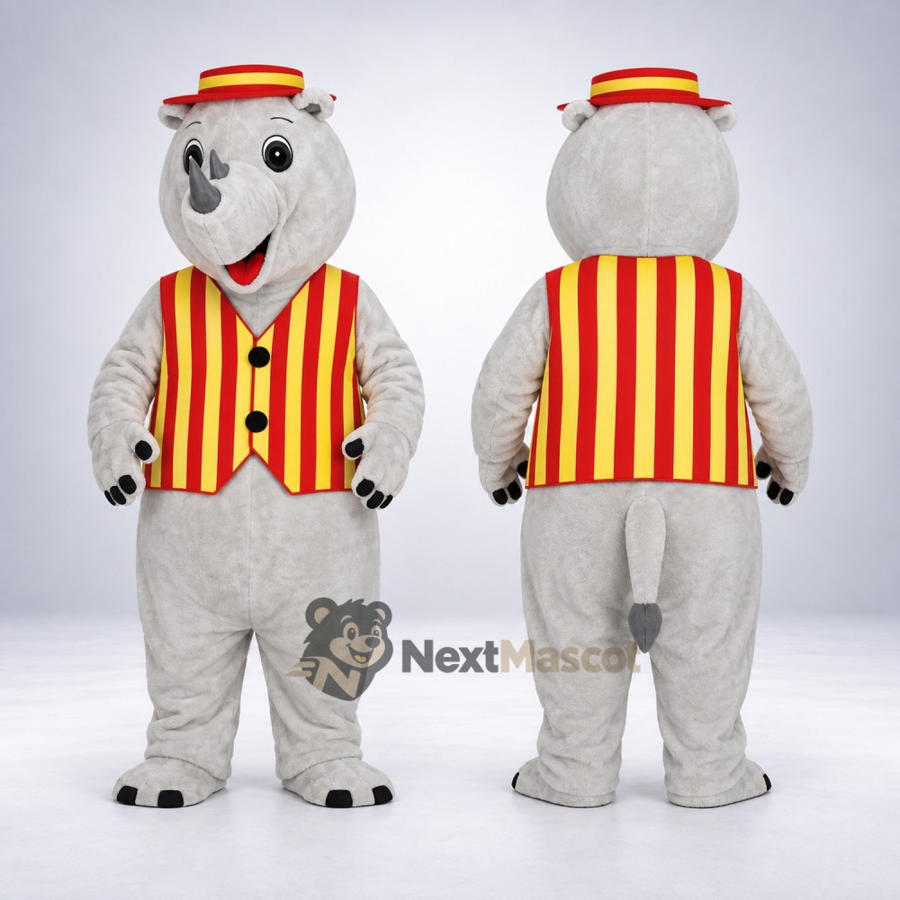 Rhino Mascot Costume - Striped Vest