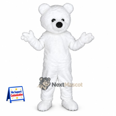 Bear Mascot Costume - White for Street Fairs Bear Mascot Costume - White for Street Fairs