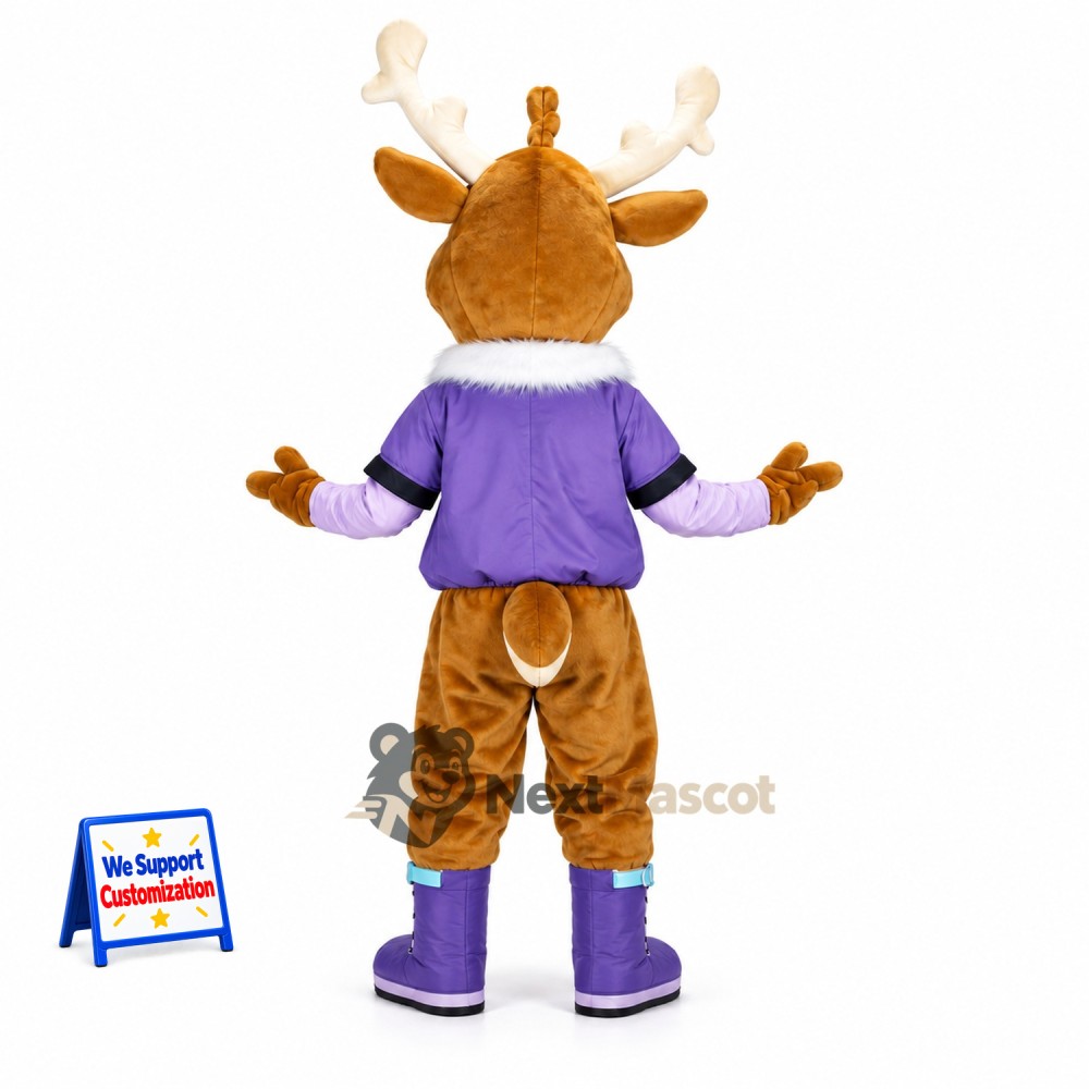 Deer Mascot Costume - Purple Jacket Deer Mascot Costume - Purple Jacket