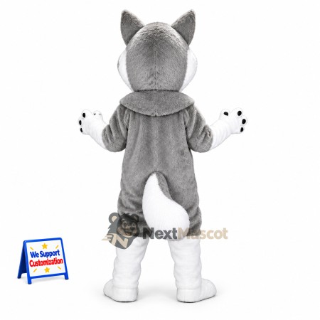 Husky Mascot Costume - Gray for Street Fairs Husky Mascot Costume - Gray for Street Fairs