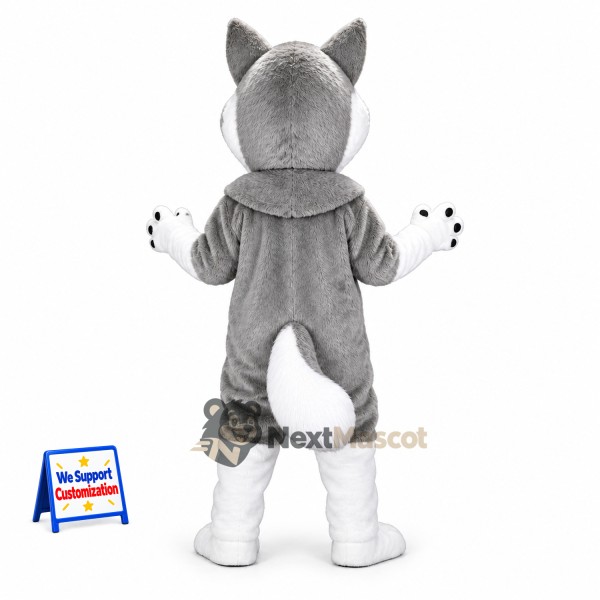 Husky Mascot Costume - Gray for Street Fairs Husky Mascot Costume - Gray for Street Fairs