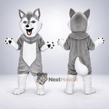 Husky Mascot Costume - Gray for Street Fairs Husky Mascot Costume - Gray for Street Fairs