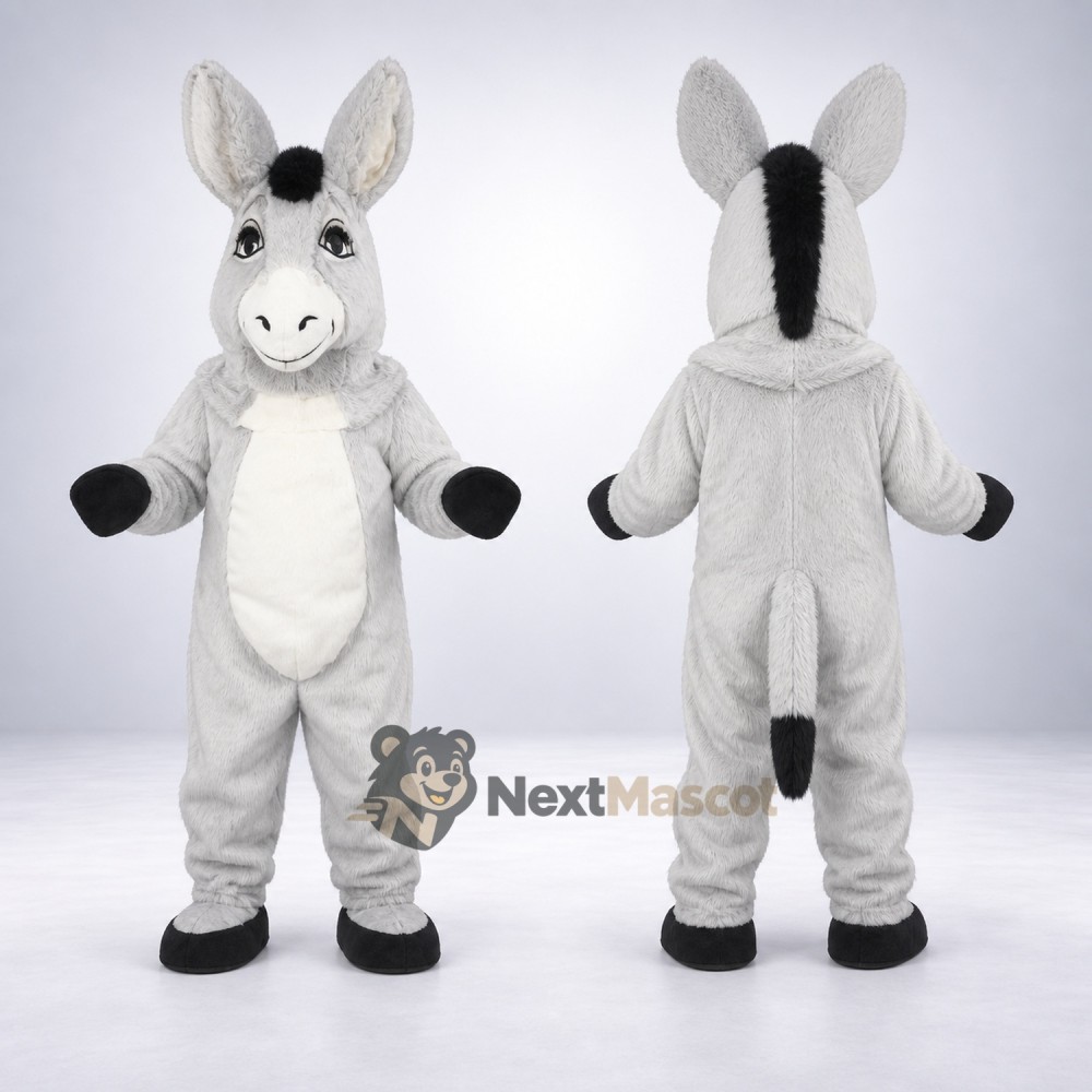 Donkey Mascot Costume - Gray for School Events Donkey Mascot Costume - Gray for School Events