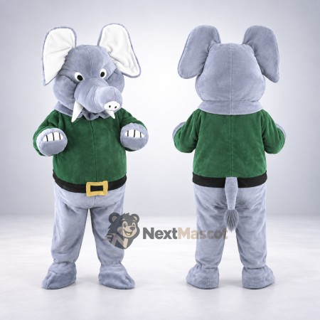 Elephant Mascot Costume - Green Shirt for Parades Elephant Mascot Costume - Green Shirt for Parades