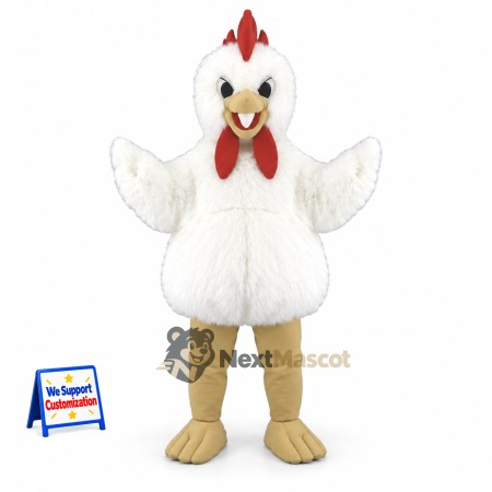 Rooster Mascot Costume - White for Fairs Rooster Mascot Costume - White for Fairs