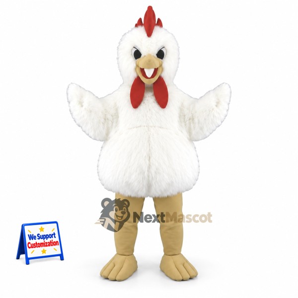 Rooster Mascot Costume - White for Fairs