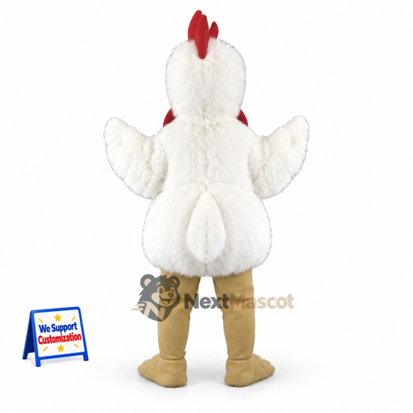 Rooster Mascot Costume - White for Fairs