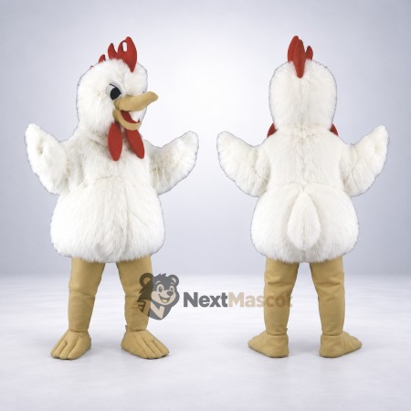 Rooster Mascot Costume - White for Fairs Rooster Mascot Costume - White for Fairs