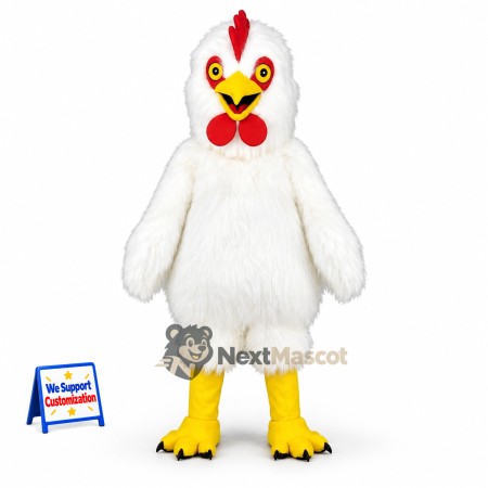 Rooster Mascot Costume - White for Celebrations Rooster Mascot Costume - White for Celebrations