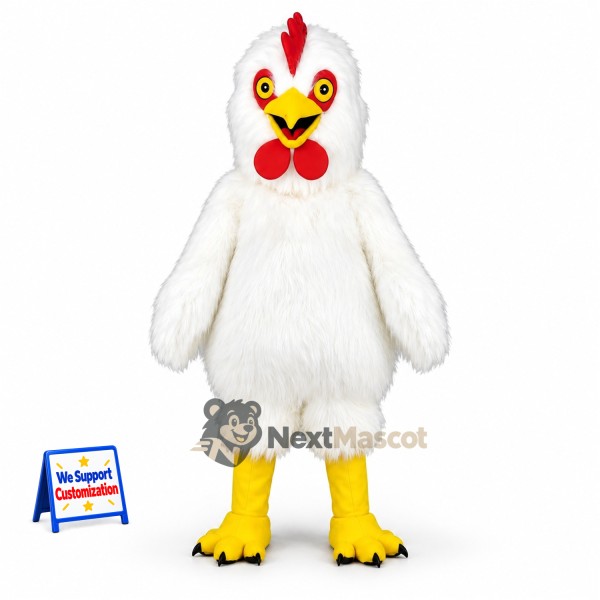 Rooster Mascot Costume - White for Celebrations