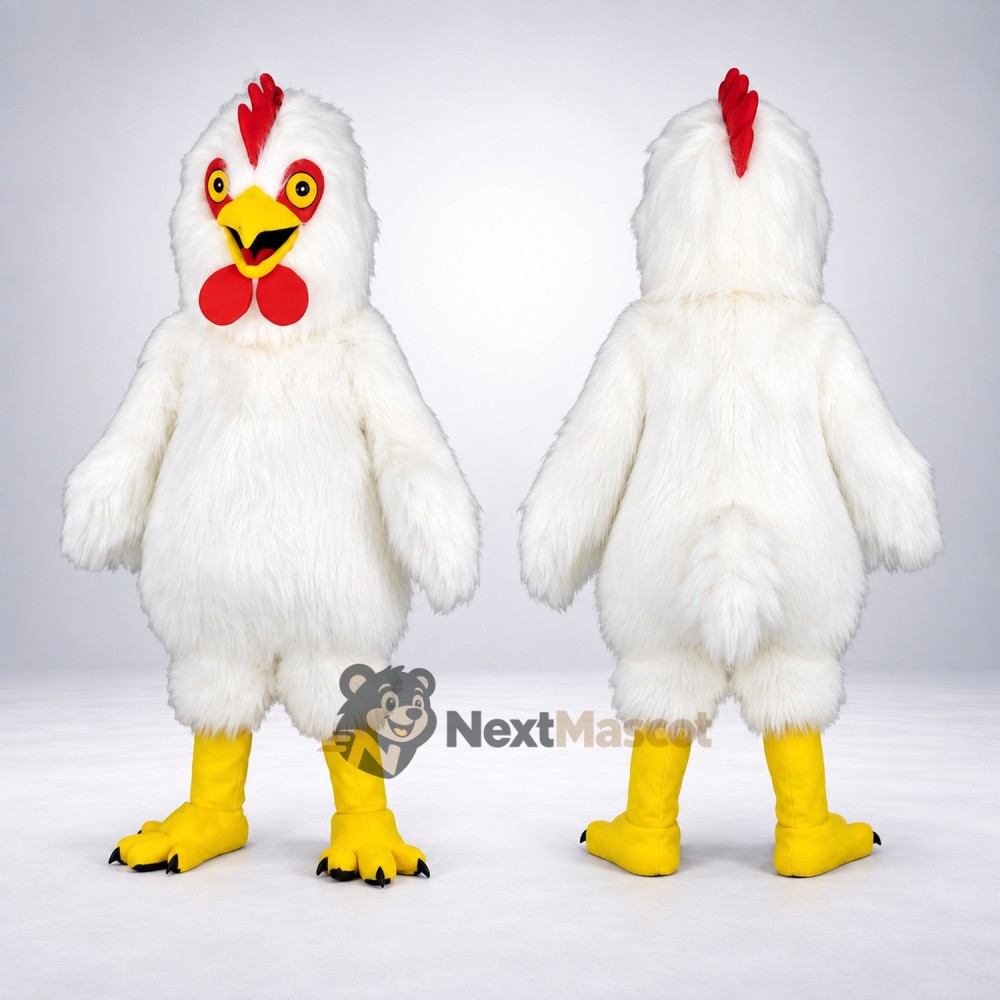 Rooster Mascot Costume - White for Celebrations Rooster Mascot Costume - White for Celebrations