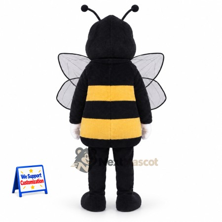 Bee Mascot Costume - Yellow, Four Clear Wings for Garden Events Bee Mascot Costume - Yellow, Four Clear Wings for Garden Events