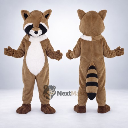 Raccoon Mascot Costume - Brown, Ringed Tail Raccoon Mascot Costume - Brown, Ringed Tail